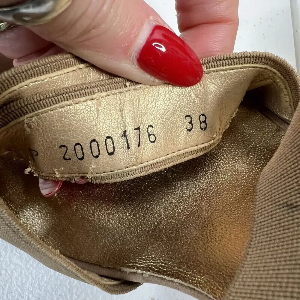 Stuart Weitzman Size 38 US 7.5 Heels‎ Elastic Strap Wrap Tan Suede High Chunky